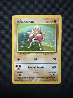 Pokemon Hitmonchan 7/102 - Base Set 1999 - Holo Rare - Moderate play (MP) - Image 1