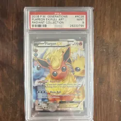 Pokemon Flareon EX Full Art Holo RC28 Generations Radiant Collection PSA 9 2016 - Image 1