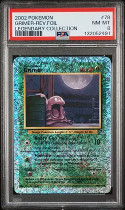 2002 POKEMON LEGENDARY COLLECTION #78 GRIMER-REVERSE FOIL PSA 8 - Image 1