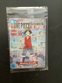 One Piece Monkey D Luffy College Basketball US Voyage Promo Card Sealed UConn - Image 3