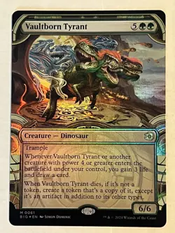 MTG Vaultborn Tyrant Showcase Raised Foil Outlaws of Thunder Junction NM/M - Image 1