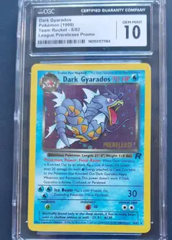 Pokemon cgc 10, Dark Gyarados holo, 1999 team rocket 8/82 ,pre release, promo - Image 1