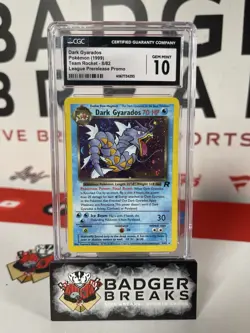1999 Pokemon Team Rocket Dark Gyarados League Prerelease Holo Promo #8/82 CGC 10 - Image 1