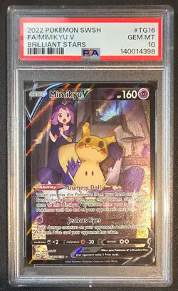 Pokemon Mimikyu V Brilliant Stars Trainer Gallery Full Art #TG16 PSA 10 Gem Mint - Image 1