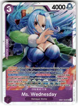 ONE PIECE TCG Ms. Wednesday EB01-034 SR Memorial Collection Near Mint FOIL - Image 1