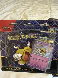 Paldean Fates Tech Sticker Collection Pokemon Tcg 3 Pack Blister Lot of 2 Sealed - Image 1