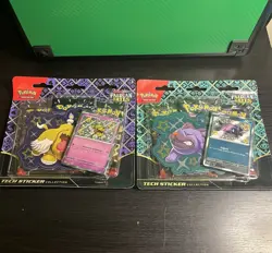 Paldean Fates Tech Sticker Collection Pokemon Tcg 3 Pack Blister Lot of 2 Sealed - Image 1
