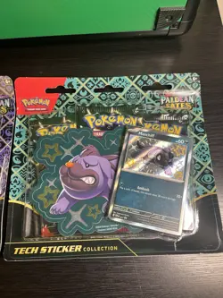 Paldean Fates Tech Sticker Collection Pokemon Tcg 3 Pack Blister Lot of 2 Sealed - Image 3