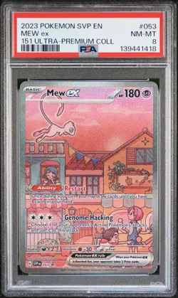 2023 POKEMON SVP EN-SV PROMO 151 ULTRA-PREMIUM COLLECTION #053 MEW EX PSA 8 - Image 1
