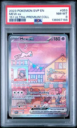 2023 POKEMON SVP EN-SV PROMO 151 ULTRA-PREMIUM COLLECTION #053 MEW EX PSA 8 - Image 1