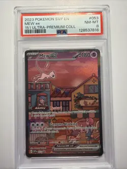 2023 POKEMON SVP EN-SV PROMO 151 ULTRA-PREMIUM COLLECTION #053 MEW EX PSA 8 - Image 1
