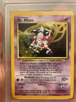 PSA 7 Near Mint Mr. Mime HOLO NO SYMBOL ERROR Pokemon Jungle WOTC 6/64 1999 - Image 2