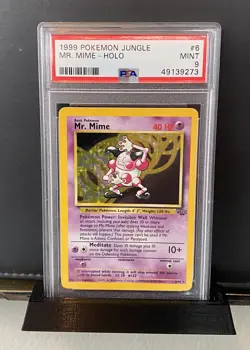 Pokemon PSA 9 MINT 1999 Mr. Mime Jungle Unlimited Holo 6/64 - Image 1