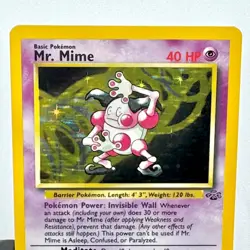 Mr. Mime 6/64 Near MINT+ Holo Rare Jungle Set 1999 Vintage Pokemon TCG - CLEAN! - Image 4