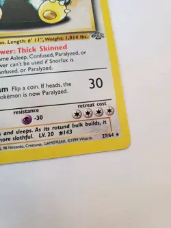 Snorlax - 27/64 - Pokemon Jungle 1st Edition Rare Card WOTC NM-LP - Image 3