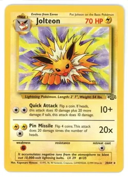 Jolteon 20/64 Jungle Unlimited Pokemon Card - Image 1