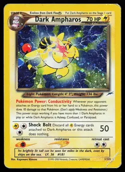 Dark Ampharos 1/105 Holo Rare Neo Destiny Pokemon Card - Image 1