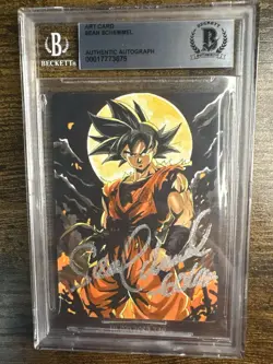 Dragonball Hand Drawn Sketch Art Card Signed Goku Sean Schemmel 1 of 1! Beckett - Image 1