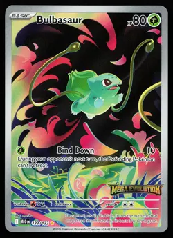 Bulbasaur 133/132 Illustration Rare Stamped Mega Evolution Promo Pokemon Card - Image 1