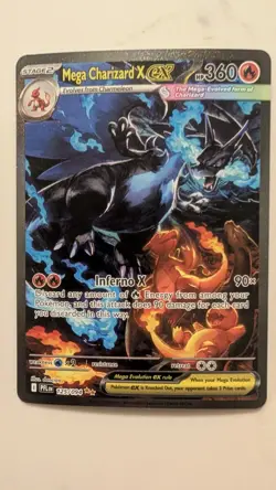 Mega Charizard X Ex 125/094 SIR Full Art Phantasmal Flames English Pokemon Card - Image 1