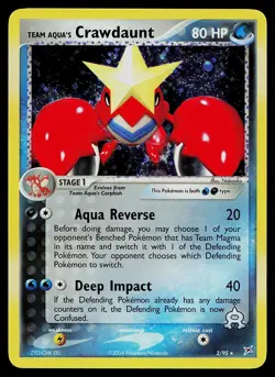 Pokemon Card - Team Aqua's Crawdaunt Team Magma vs Team Aqua 2/95 Holo Rare - Image 1