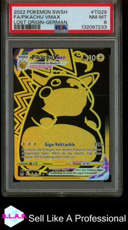 FA/PIKACHU VMAX LOST ORIGIN-GER POKEMON SWSH LOST ORIGIN 2022 TG29 PSA 8 - Image 1