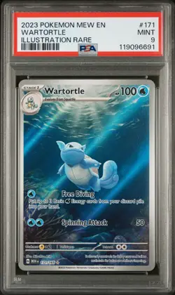 Wartortle 171/165 151 English PSA 9 MINT Illustration Rare Pokemon TCG - Image 1