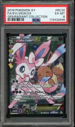 2016 POKEMON XY #RC32 FULL ART SYLVEON EX EX-MT GENERATIONS RADIANT COLLECTION - Image 1