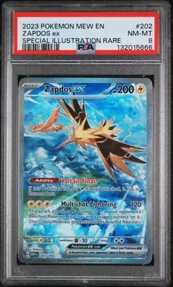 2023 POKEMON MEW EN-151 SPECIAL ILLUSTRATION RARE #202 ZAPDOS EX PSA 8 - Image 1