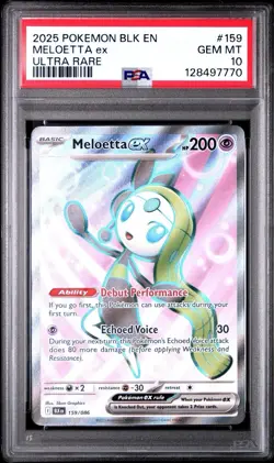 Pokemon TCG POKEMON BLACK BOLT ULTRA RARE MELOETTA EX 159 PSA 10 - Image 1