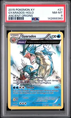 2015 Pokemon Xy Ancient Origins Gyarados Holo Ancient Origins PSA 8 #21 - Image 1
