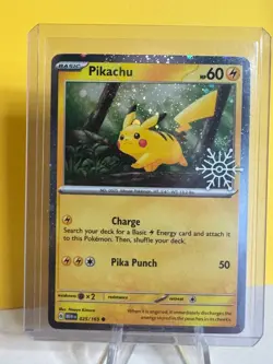 Pikachu 025/165 Pokemon Holiday Snowflake Stamped Promo - Image 1