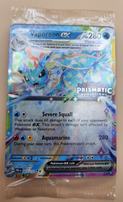Pokemon TCG Prismatic Evolutions Vaporeon EX 023/131 Stamped Surprise Box Sealed - Image 4
