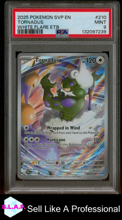 TORNADUS WHITE FLARE ETB POKEMON SVP EN-SV BLACK STAR PROMO 2025 210 PSA 9 - Image 1