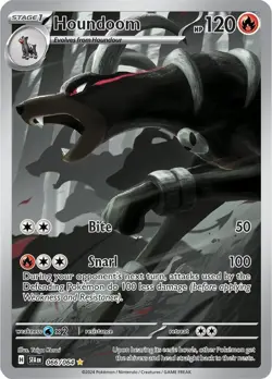 Pokemon TCG Houndoom Full Art Holo Card 066/064 Shrouded Fable Illustration Rare - Image 1