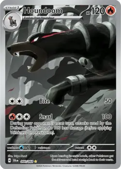 Pokemon TCG Houndoom 066/064 Shrouded Fable Holo Illustration Rare Card - Image 1