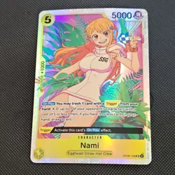 Bandai One Piece CCG Nami Super Rare Character Card OP08-106 Two Legends Foil - Image 1