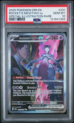 PSA 10 Team Rocket's Mewtwo Ex Destined Rivals 231/182 GEM MINT - Image 1