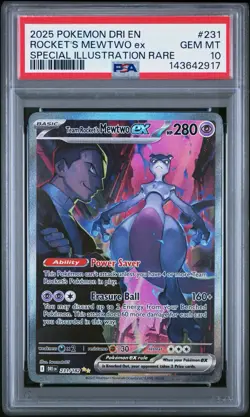 Team Rocket's Mewtwo ex 231/182 Sv10: Destined Rivals Holo PSA GEM MINT 10 - Image 1