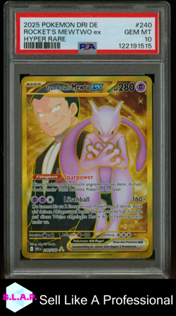 ROCKET'S MEWTWO EX HYPER RARE POKEMON GER DRI DE-DESTINED RIVALS 2025 240 PSA 10 - Image 1