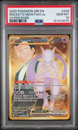 Team Rocket's Mewtwo ex 240/182 Sv10: Destined Rivals Holo PSA 10 Gem Mint - Image 1