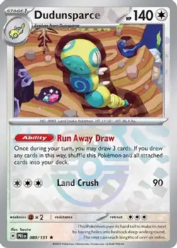 POKEMON TCG - Dudunsparce (Master Ball Pattern) 080/131 SV Prismatic Evolutions - Image 1