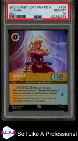 AURORA EPIC DISNEY LORCANA GERMAN DE 9-FABLED 2025 206 PSA 10 - Image 1
