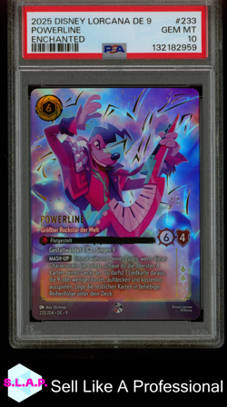 POWERLINE ENCHANTED DISNEY LORCANA GERMAN DE 9-FABLED 2025 233 PSA 10 - Image 1
