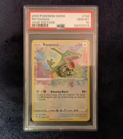 2020 Pokemon SWSH Vivid Voltage #138 Rayquaza Amazing Rare PSA 10 Gem Mint - Image 1