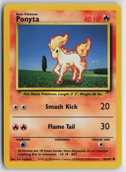 Ponyta 060/102 Base Set Common Pokemon card - Image 1