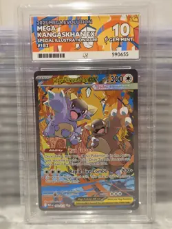 Ace 10 Mega Kangaskhan Ex Mega Evolution 182/132 Gem Mint perfect subs pokemon - Image 1
