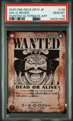 Gol D. Roger WANTED SP OP09-118 Carrying on His Will Japanese ONE PIECE PSA 10 - Image 1