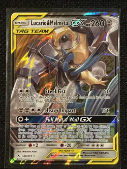 Lucario & Melmetal GX 120/214 Sm-Unbroken Bonds Holo NM Pokemon - Image 1