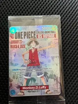 Monkey.D.Luffy One Piece trading card college basketball -Rutgers Nebraska game - Image 1